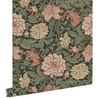 TAPETE Blumenmuster 53 cm x 10.05 m - Grün, Papier (53/1000cm) - ESTAhome