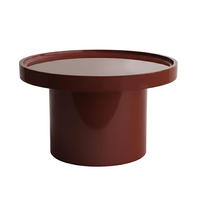 COUCHTISCH, Bordeauxrot - Lila, Holzwerkstoff (50/50/30cm) - Oviala