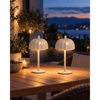 LED-TISCHLEUCHTE Umbrella schwarz 21cm Metall 2er-Set beige - Beige, Metall (10/10/21cm) - Northpoint