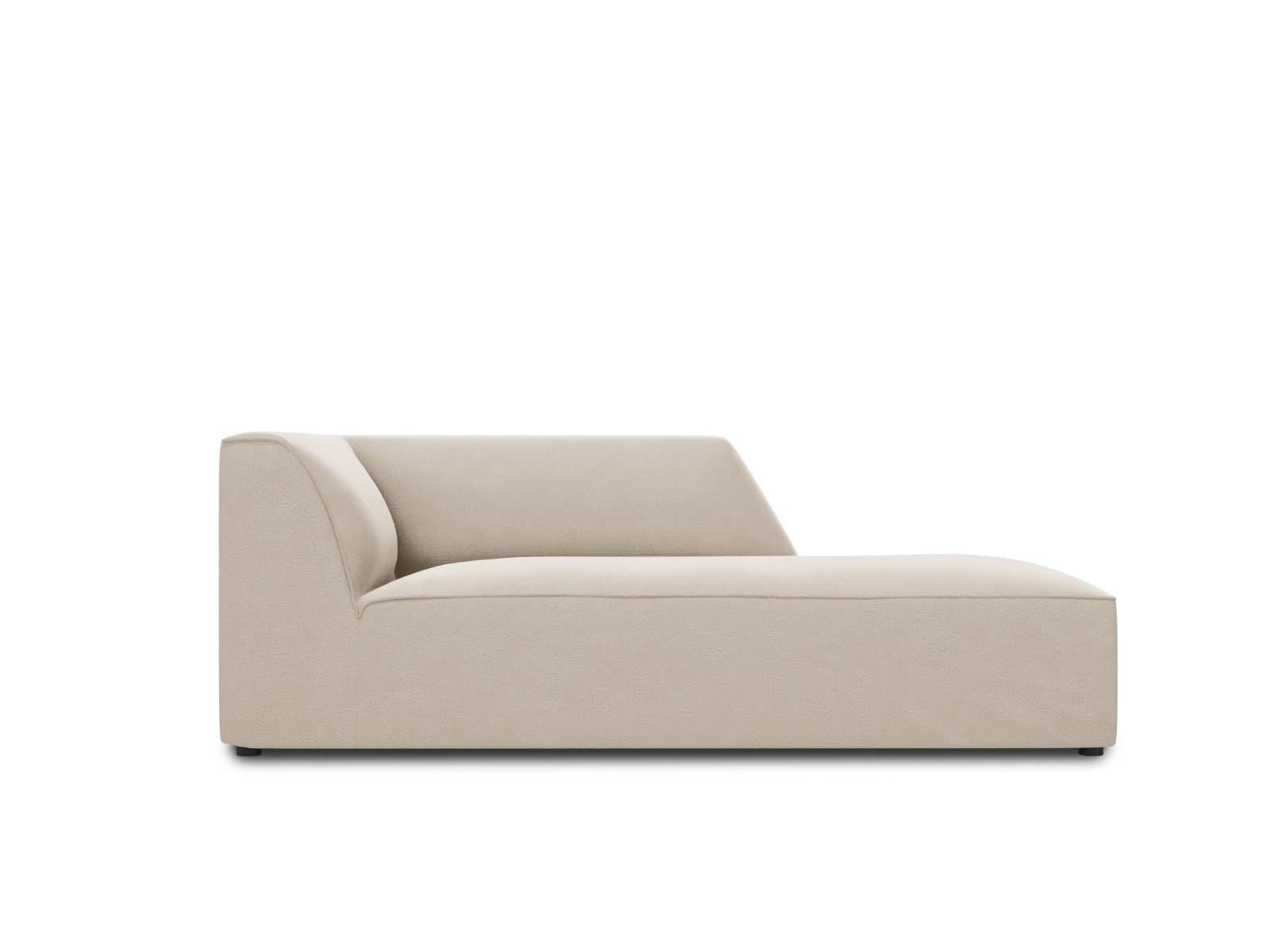 CHAISELONGUE rechts Ruby aus Samt beige - Beige, Textil (93/69/180cm) - Micadoni