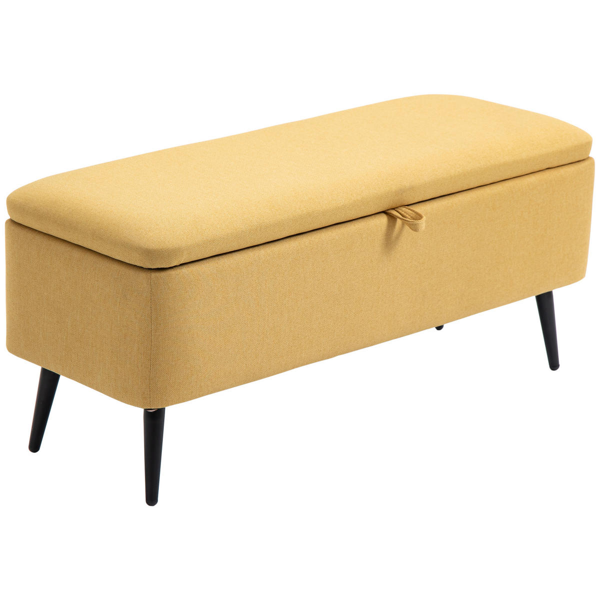 TRUHENBANK DE-07151 Leinenoptik, bis 150 kg Gelb - Gelb, Textil/Metall (38.5/44.5/101cm) - ComfortXL
