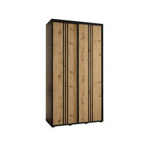 SCHWEBETÜRENSCHRANK 235,2/130/45 2-türig - Schwarz/Eiche Artisan, Holz/Metall (130/235/45cm) - Abiks Möbel