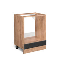 HERDUMBAUSCHRANK R-Line Anthrazit Hochglanz 60 cm ohne AP - Anthrazit/Eiche Wotan, Holzwerkstoff (60/81.6/46cm) - Vicco