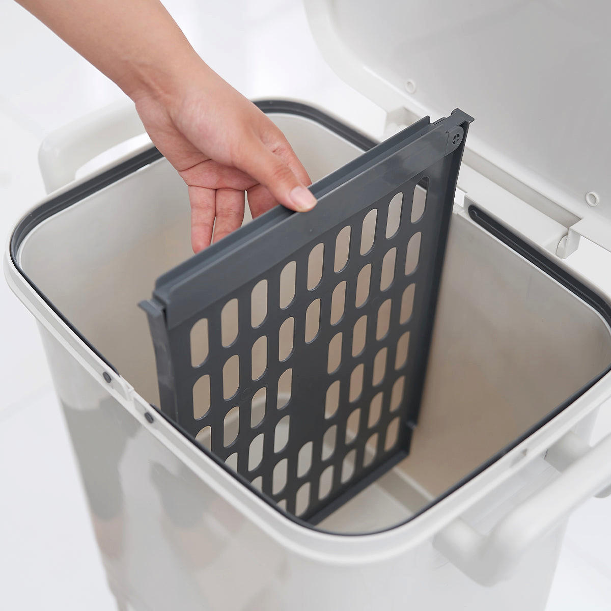 KÜCHENMÜLLEIMER für Mülltrennung VALORIS weiß - Weiß, Kunststoff (33/72/49cm) - Kitchen Move