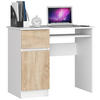SCHREIBTISCH Links Piksel, Weiß-Sonoma, B90xH77xT50 cm - Weiß/Sonoma Eiche, Holz (50/90/77cm) - Milordbikes