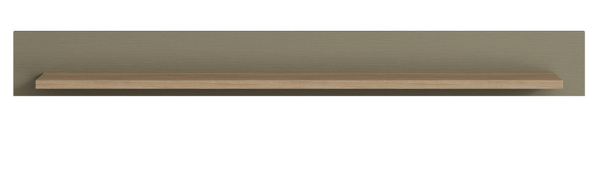 WANDBOARD Salbei grün, Eiche 150 cm, Wandregal skandinavisch - Eichefarben/Salbeigrün, Holzwerkstoff/Metall (150/17/17cm) - Furn.Design