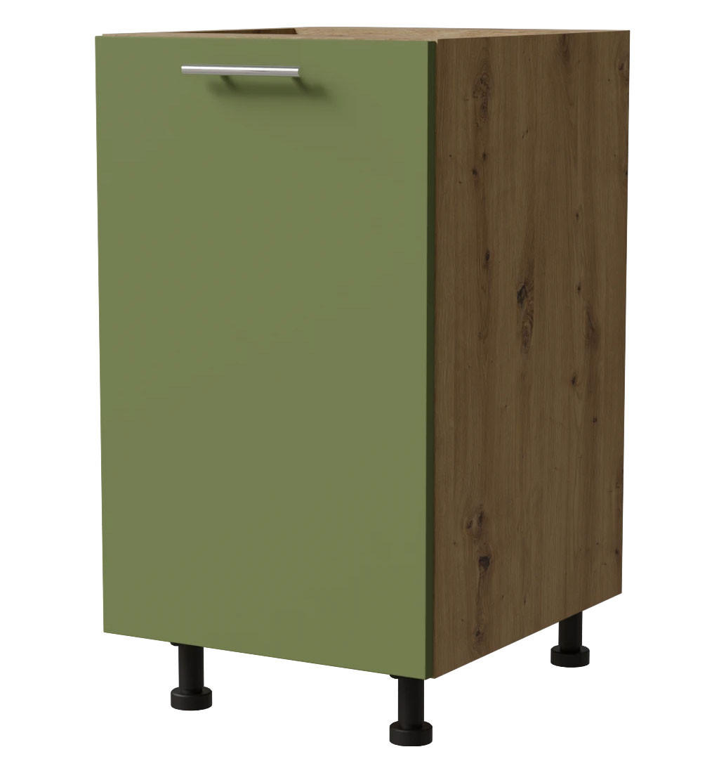 Feldmann-Wohnen Unterschrank Grün, Eiche Artisan 45x82x50 cm