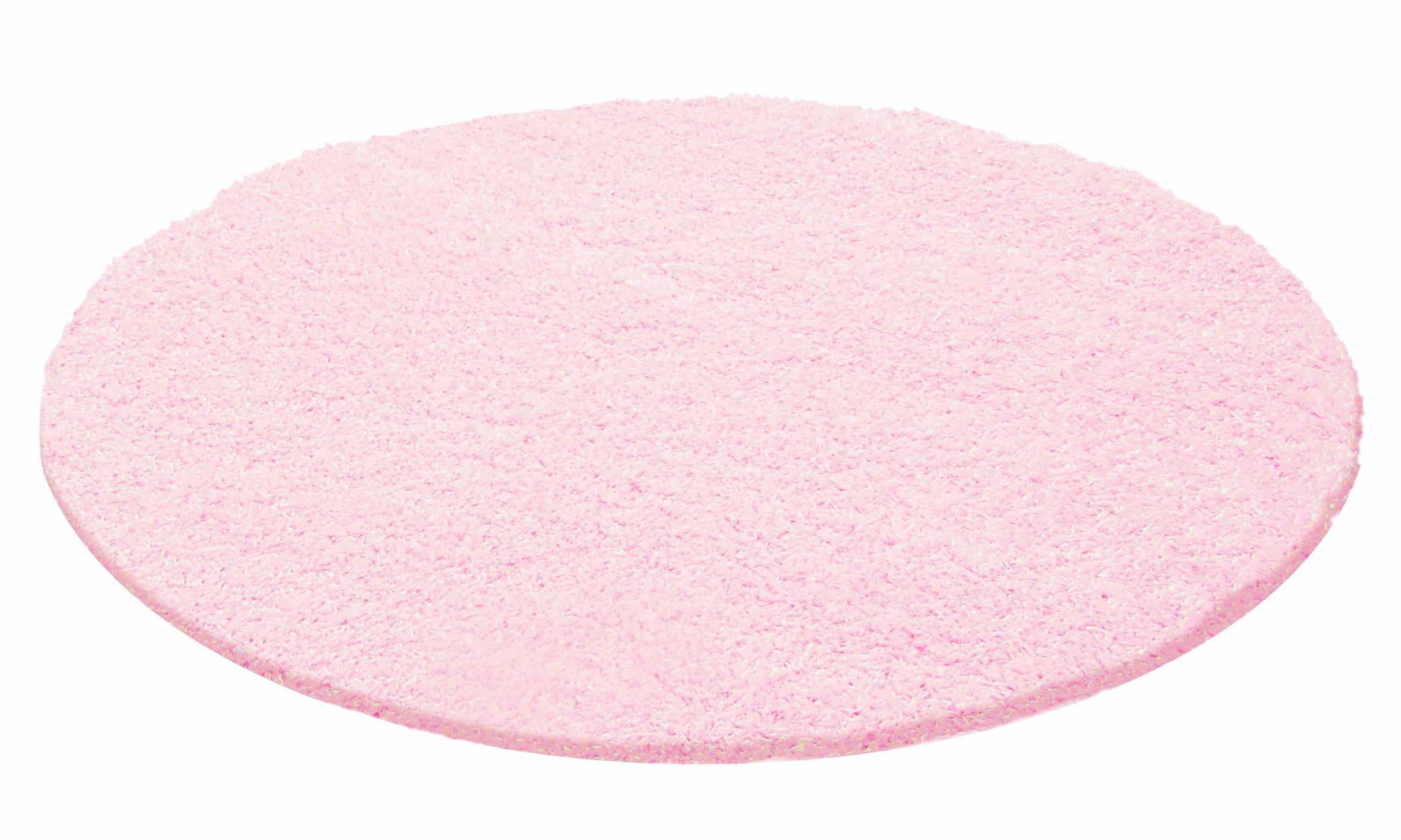 TEPPICH Hochflor Unifarben Polypropylen Wohnzimmer Shaggy Pink Rund 200x200 - Rosa, Textil (200/200cm) - KADIMA DESIGN