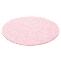 TEPPICH Hochflor Unifarben Polypropylen Wohnzimmer Shaggy Pink Rund 160x160 - Rosa, Textil (160/160cm) - KADIMA DESIGN