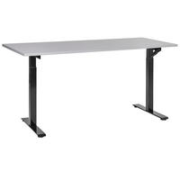 SCHREIBTISCH grauschwarz 160/72 cm manuell höhenverstellbar Destin III - Schwarz/Grau, Holz (72/160/74cm) - Beliani