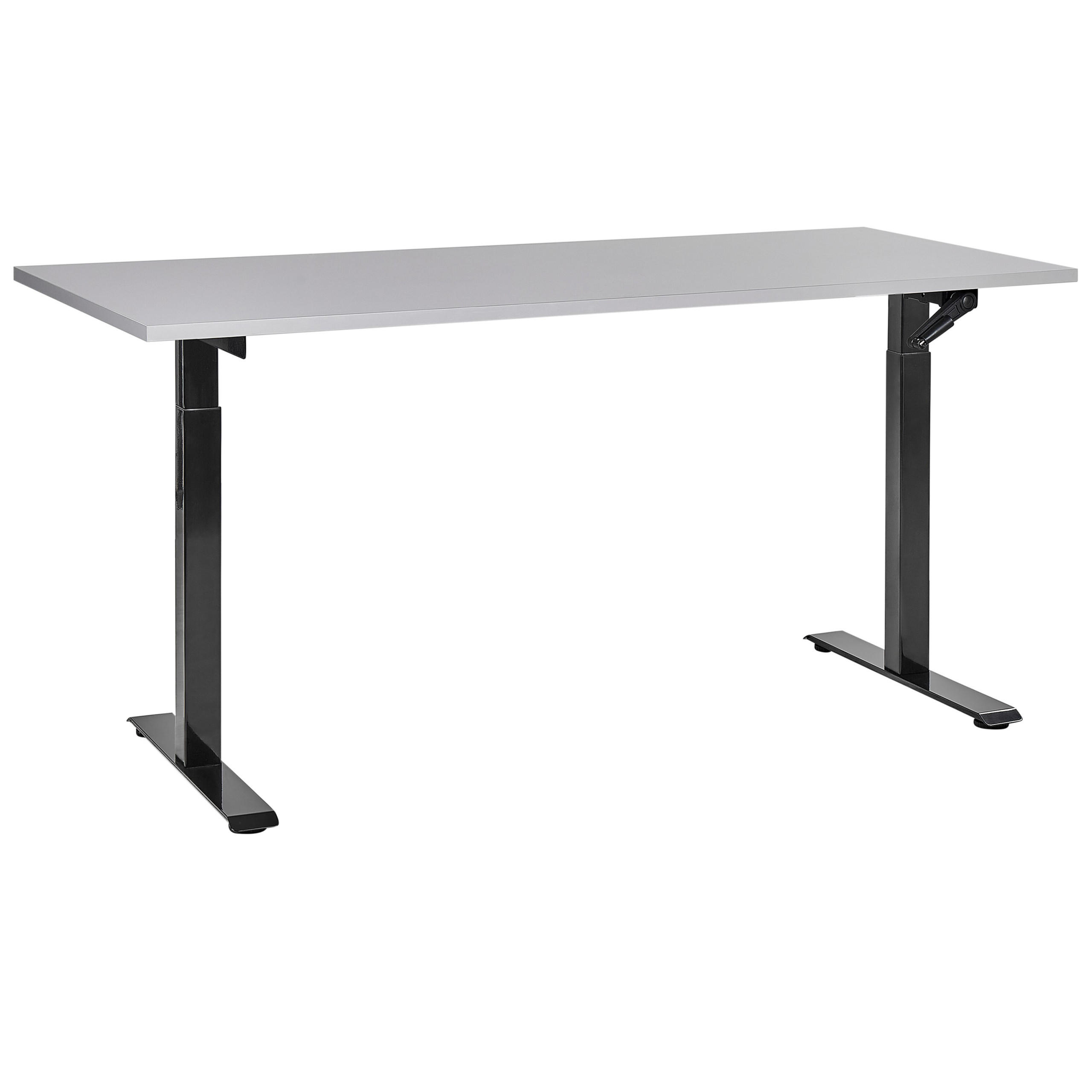 Beliani SCHREIBTISCH Grau, Schwarz 160cm × 72cm × 74cm