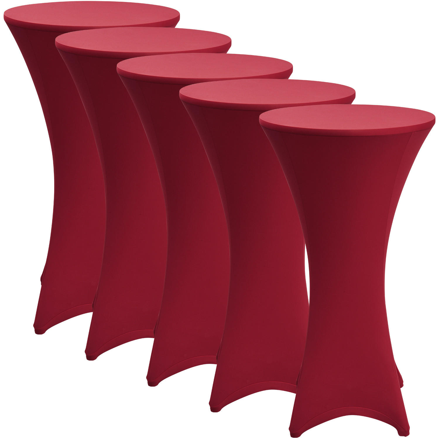 STEHTISCHHUSSE Stella Ø 60cm Bordeaux (5tlg) - Bordeaux, Textil (60/110cm) - Beautissu 