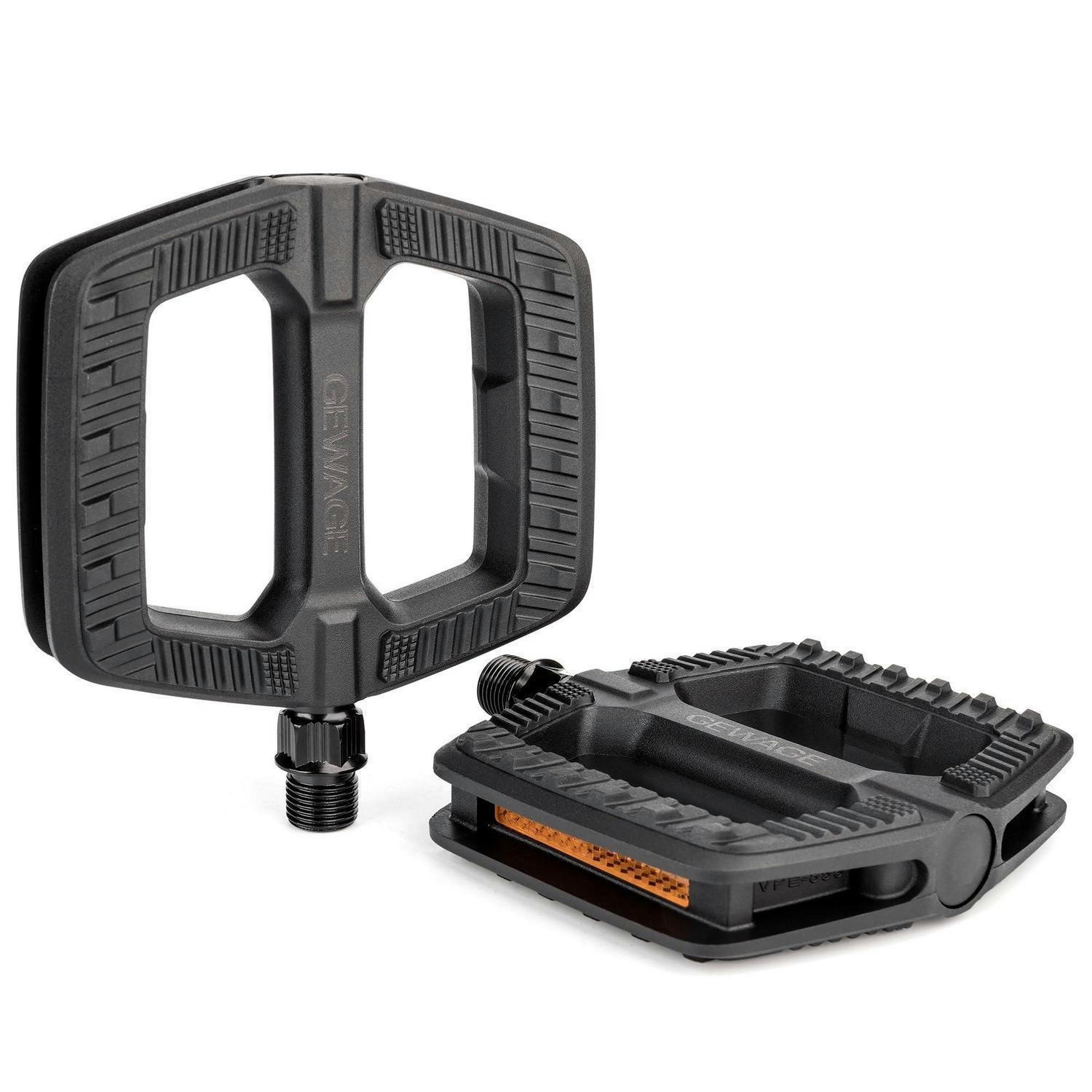 FAHRRADPEDALE City/Trekking 111 x 109 mm mit StVZO Reflektoren - Schwarz, Kunststoff (10.9/1.5/11cm)