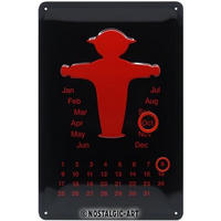 BLECHSCHILD 20/30 cm Ampelmann Rot Kalender - Multicolor, Metall (20/30/0.2cm) - Nostalgic-Art