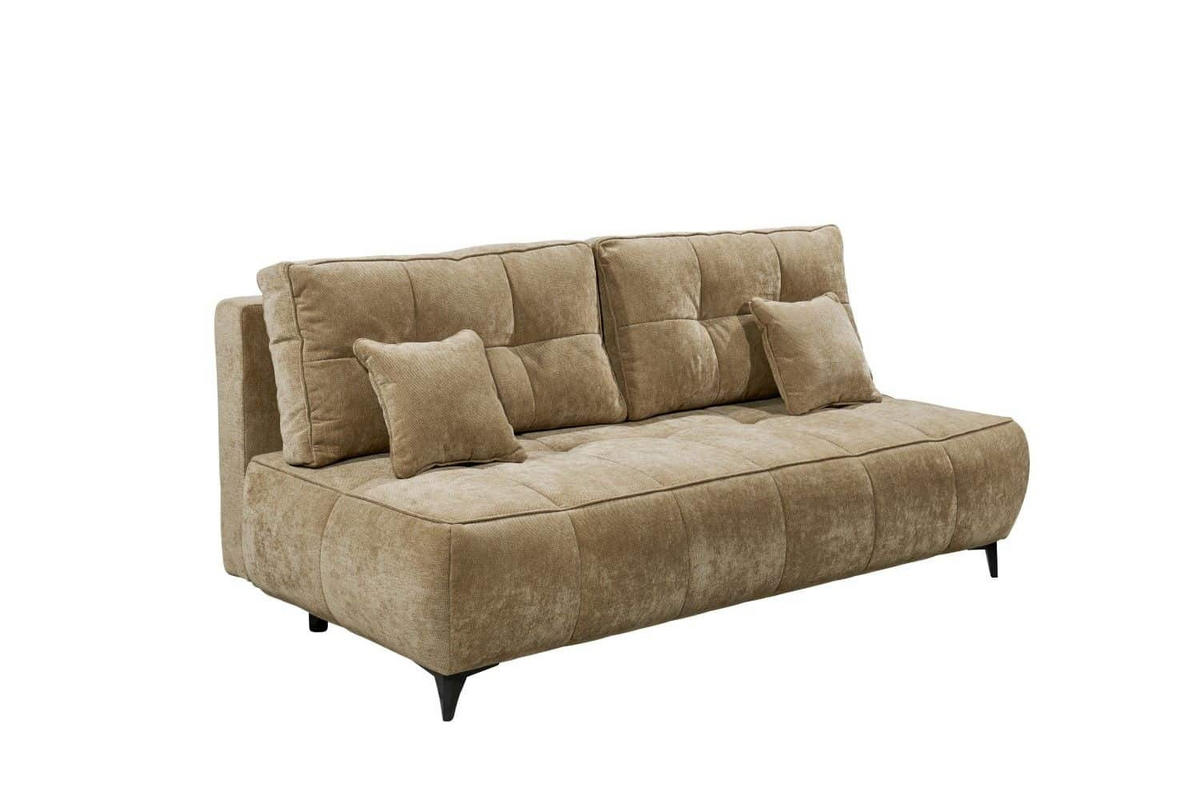 SCHLAFSOFA mit Bettkasten und Schlaffunktion - Beige/Schwarz, Holz/Kunststoff (215/96/106cm) - ed exciting design