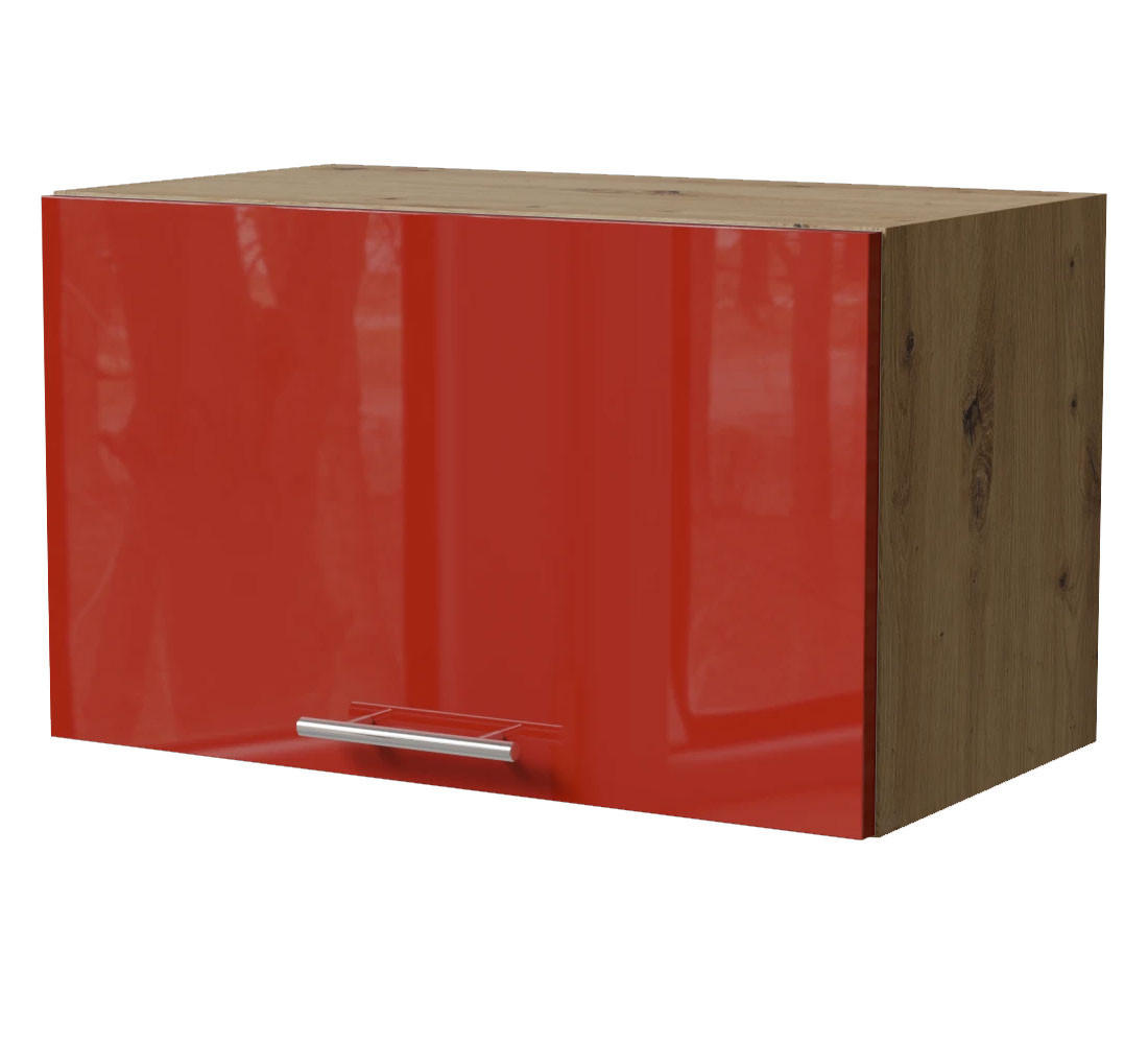 Feldmann-Wohnen Klapphängeschrank Rot, Eiche Artisan 60x36x32.5 cm