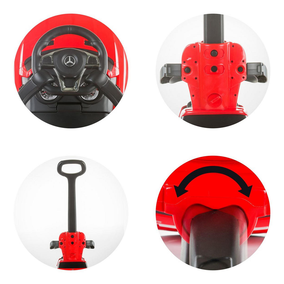 RUTSCHER 3 in 1 Mercedes Benz AMG rot GLE 63 Schubstange Sonnendach - Rot, Kunststoff (80/33/97cm) - Chipolino