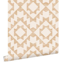 TAPETE Marrakescher Aztec-Teppich 53 cm x 10.05 m - Beige, Papier (53/1000cm) - ESTAhome
