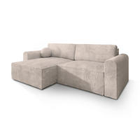 ROHOVÁ SEDAČKA FIANO krémová - šedá/krémová, dřevo/textil (245/148cm) - MASSENO