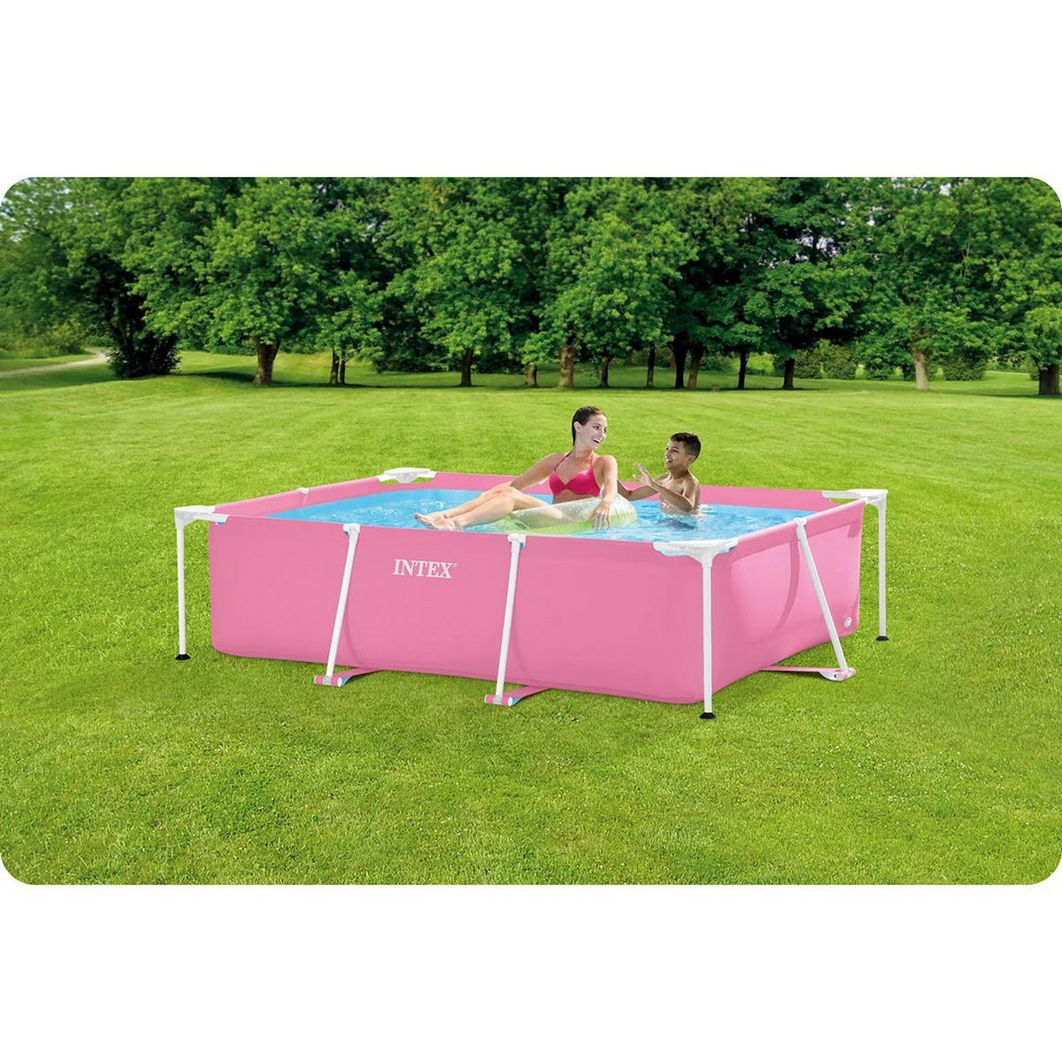 POOL 220 x 150 x 60 cm - 28266 - Rosa, Textil (220/60/150cm)
