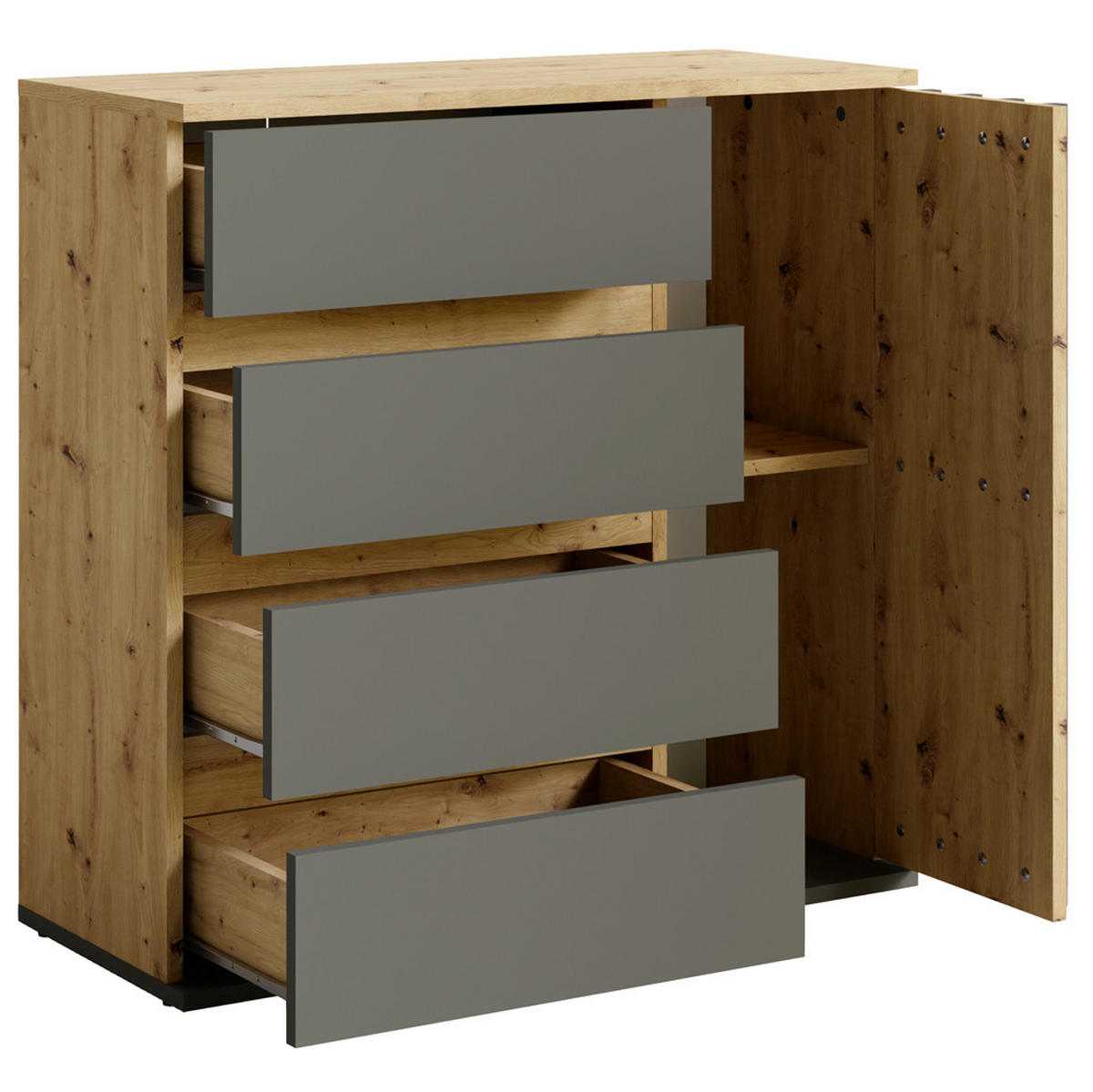 KOMMODE Davis-166 - Braun, Holzwerkstoff (80/80/34cm) - Lomado