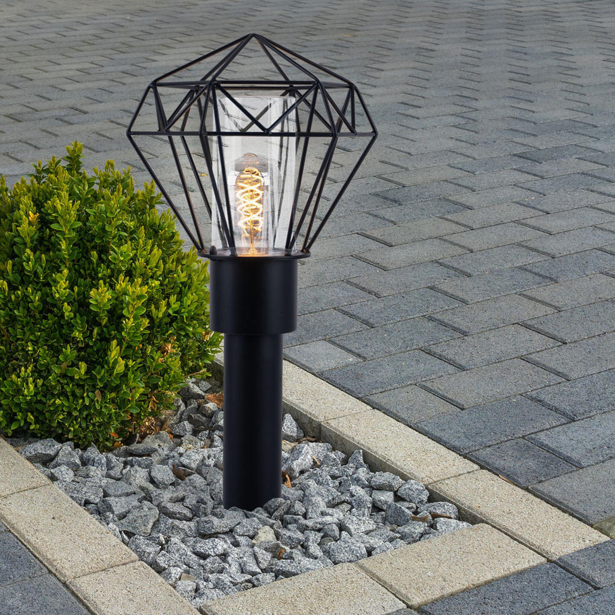 WEGELEUCHTE Horace Edelstahl Schwarz - Schwarz, Metall (22.5/25.5/50cm) - Globo Lighting