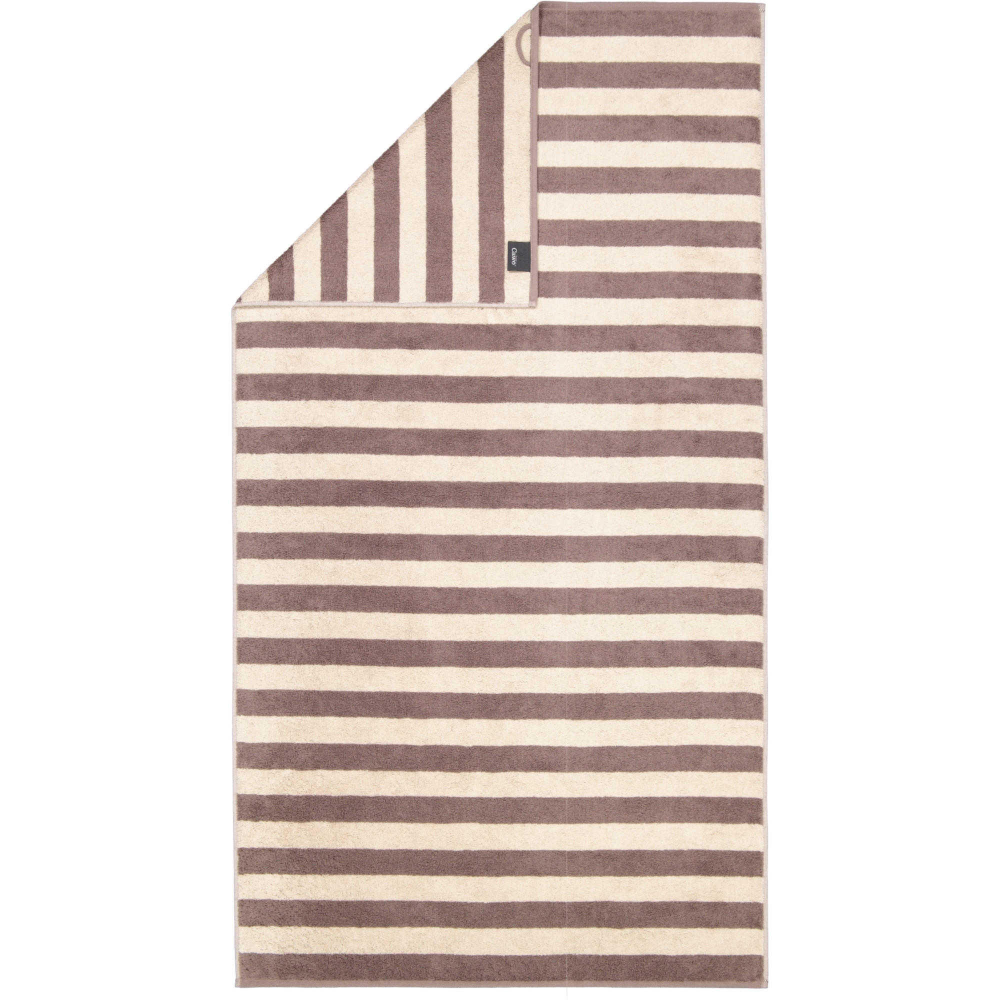 DUSCHTUCH LINES BLOCKSTREIFEN 6256 PEPPER - 33 - Cappuccino, Textil (80/150cm) - Cawoe