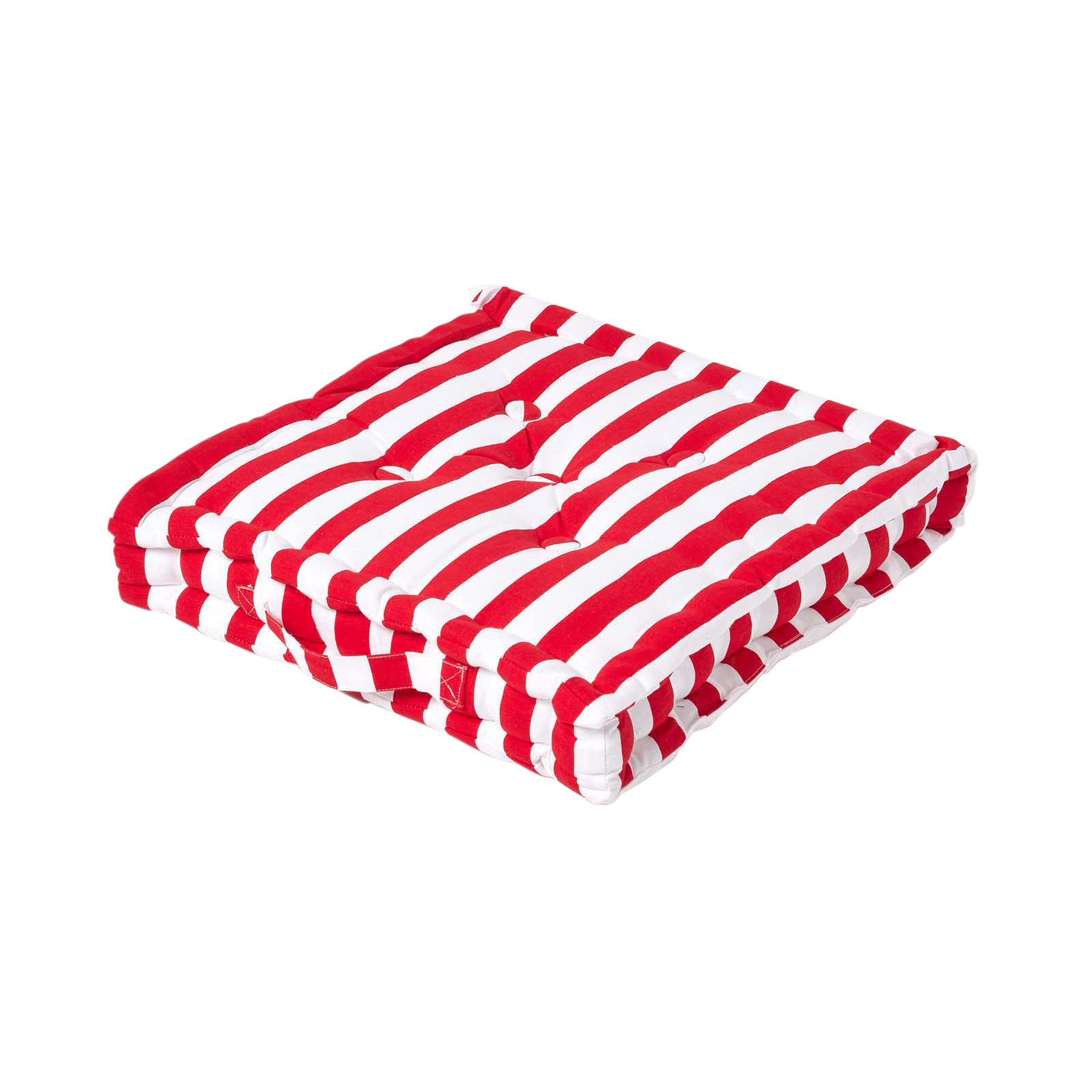 SITZKISSEN rot-weiß gestreift 40/40/8 cm - Rot, Textil (40/40/8cm) - Homescapes