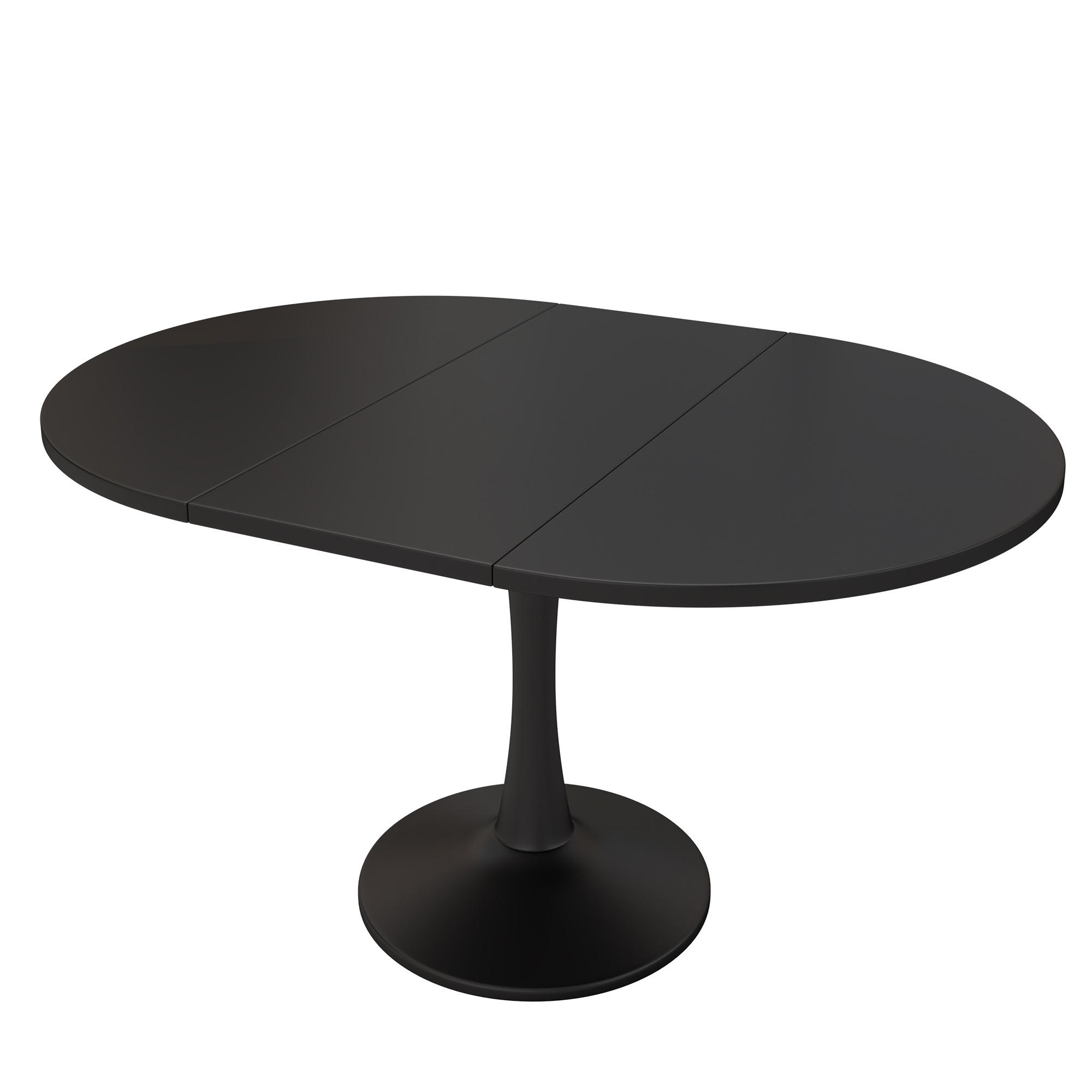 ESSTISCH Ausziehbarer Schwarz Oval 100/140x100x75 cm - Schwarz, Holz (109.22/57.15/10.16cm) - Raelunyi