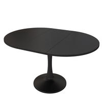 ESSTISCH Ausziehbarer Schwarz Oval 100/140x100x75 cm - Schwarz, Holz (109.22/57.15/10.16cm) - Raelunyi