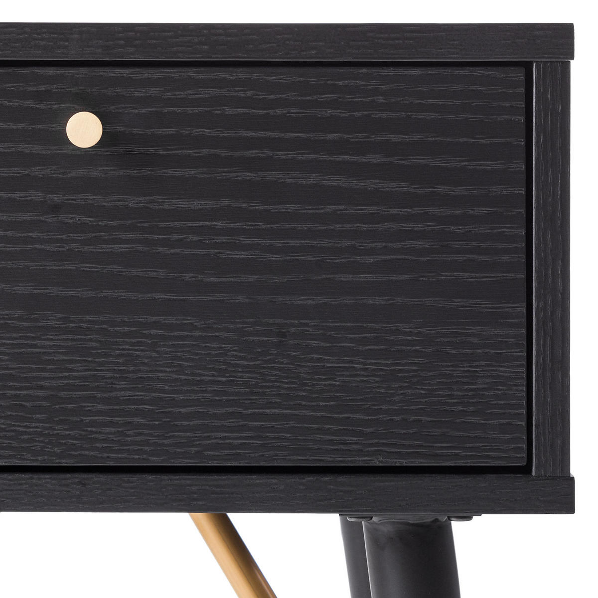 NACHTTISCH - Schwarz / Eiche, 40/60/30 cm - Schwarz, Holzwerkstoff (40/60/30cm) - home24