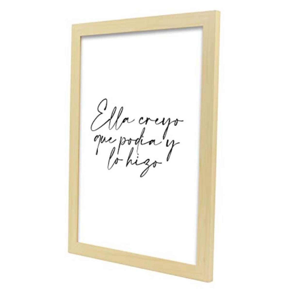 POSTER Set mit 4 Königin TypografieStil A3 Rahmen aus hellem Holz - Beige, Papier (29.7/3cm) - Nacnic