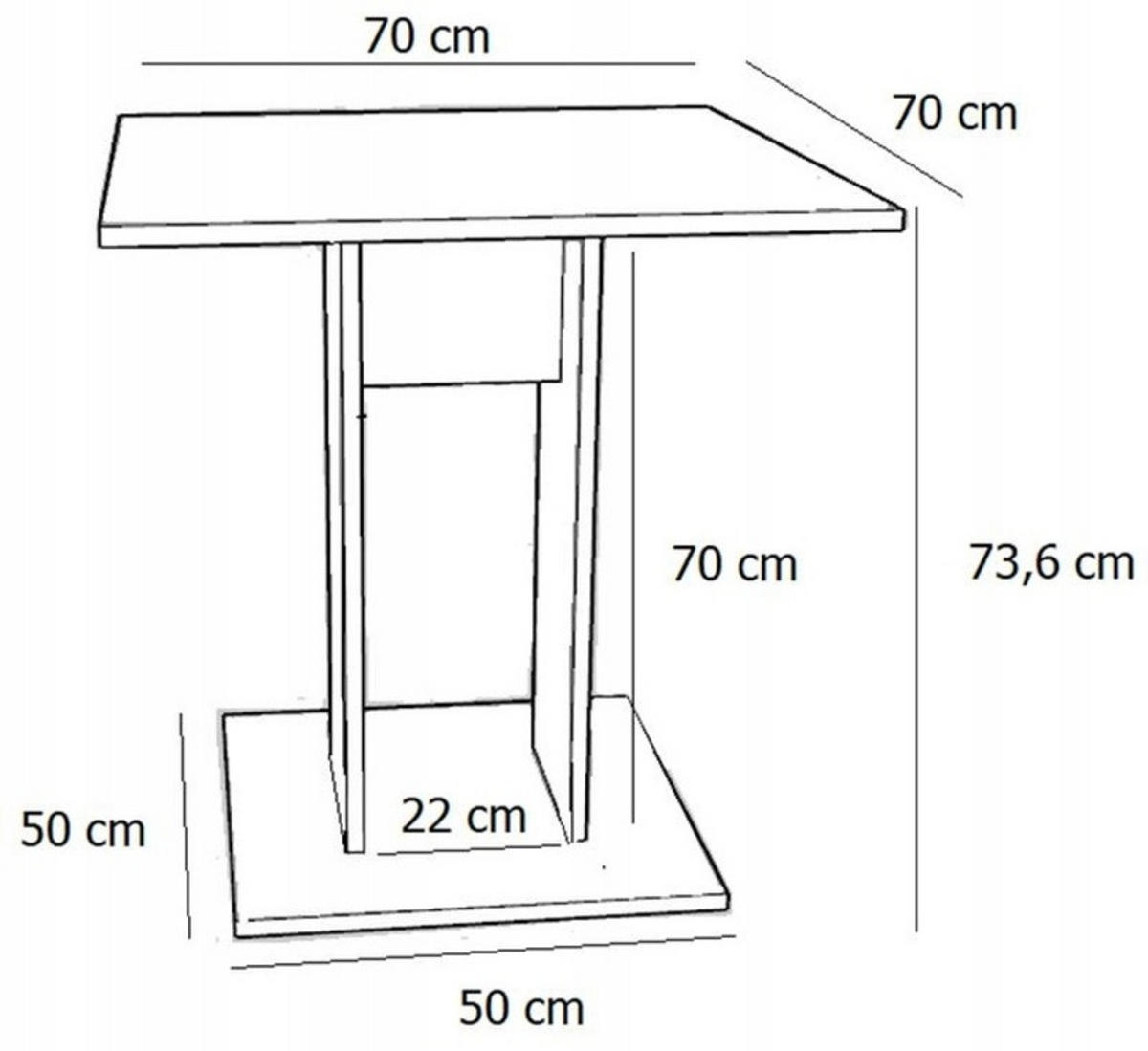 COUCHTISCH JULA Artisan Eiche-Schwarz 70/70/73,6 cm - Multicolor, Holzwerkstoff (70/70/73.6cm) - Matkam Möbel
