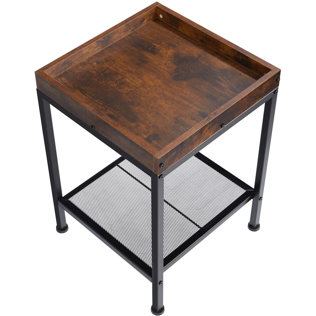 BEISTELLTISCH Rochester,41,5 x 41 x 56 cm,Industrial Holz dunkel, rustikal - Rostfarben, Holz (41.5/41/56cm) - tectake