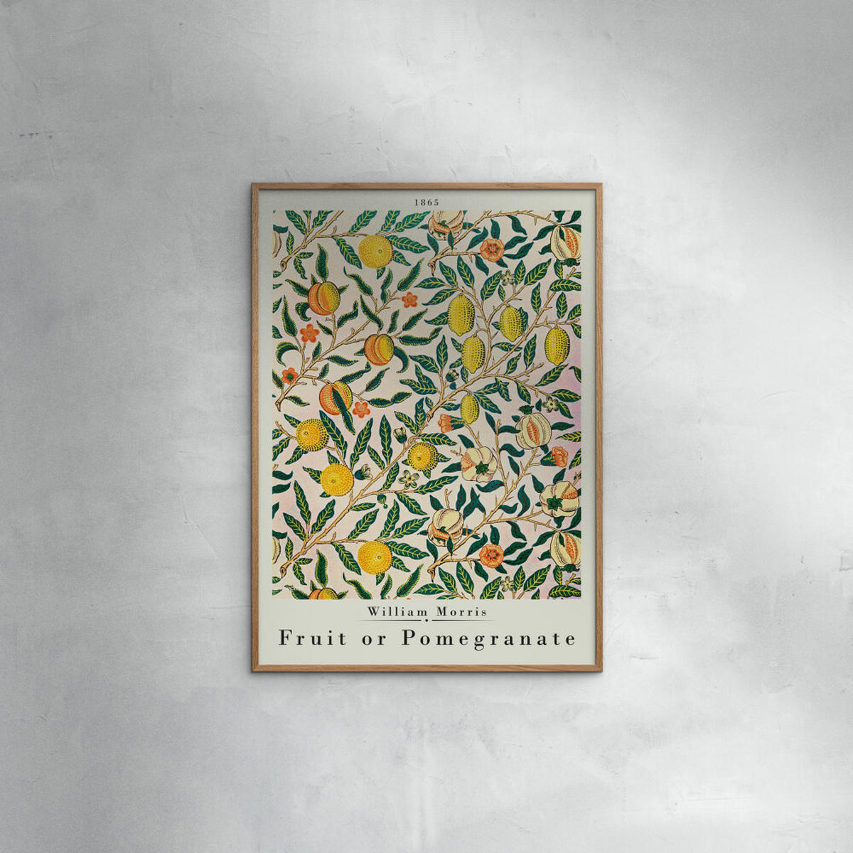 POSTER mit Rahmen William Morris - Pomegranate - Eichefarben/Multicolor, Holz/Papier (70/100cm) - Poster&Frame