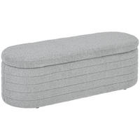 SITZBANK Polsterbank mit Stauraum, Teddy-Vlies-Optik, Bettbank mit Holzbeine - Hellgrau, Kunststoff (41/40.5/116cm) - HOMCOM