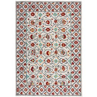 WOLLTEPPICH Orientmuster Floral Suzani, Wohnzimmer Rot-Blau Rechteckig 200x290 - Rot, Textil (200/290cm) - KADIMA DESIGN