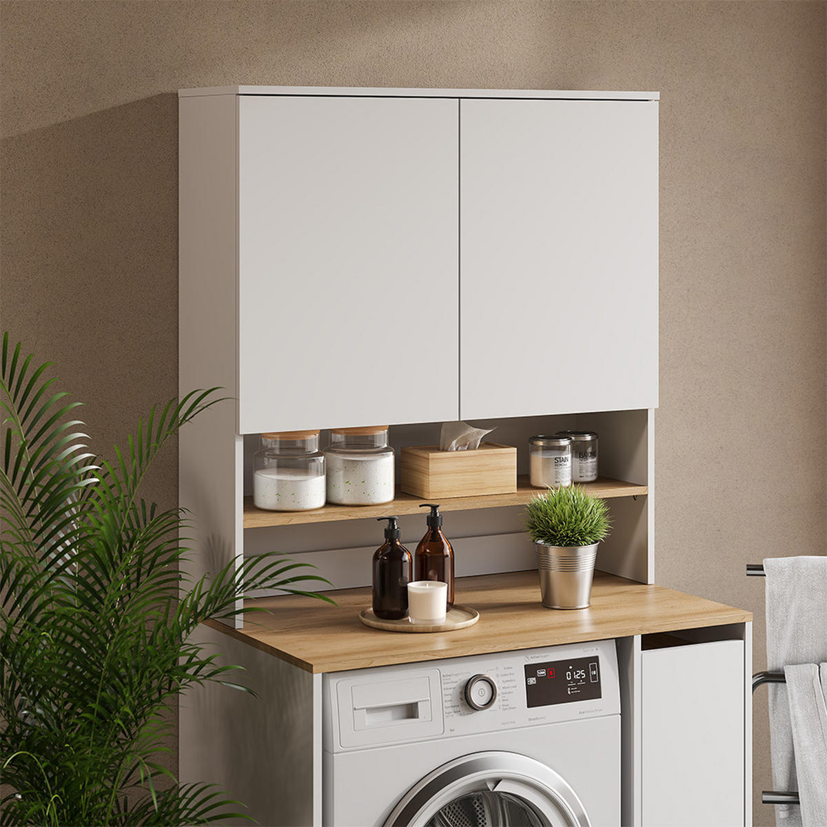 SKŘÍŇKA NA PRAČKU Viktor Bílá/Artisan - bílá, kompozitní dřevo (93.6/100.4/29cm) - Vicco