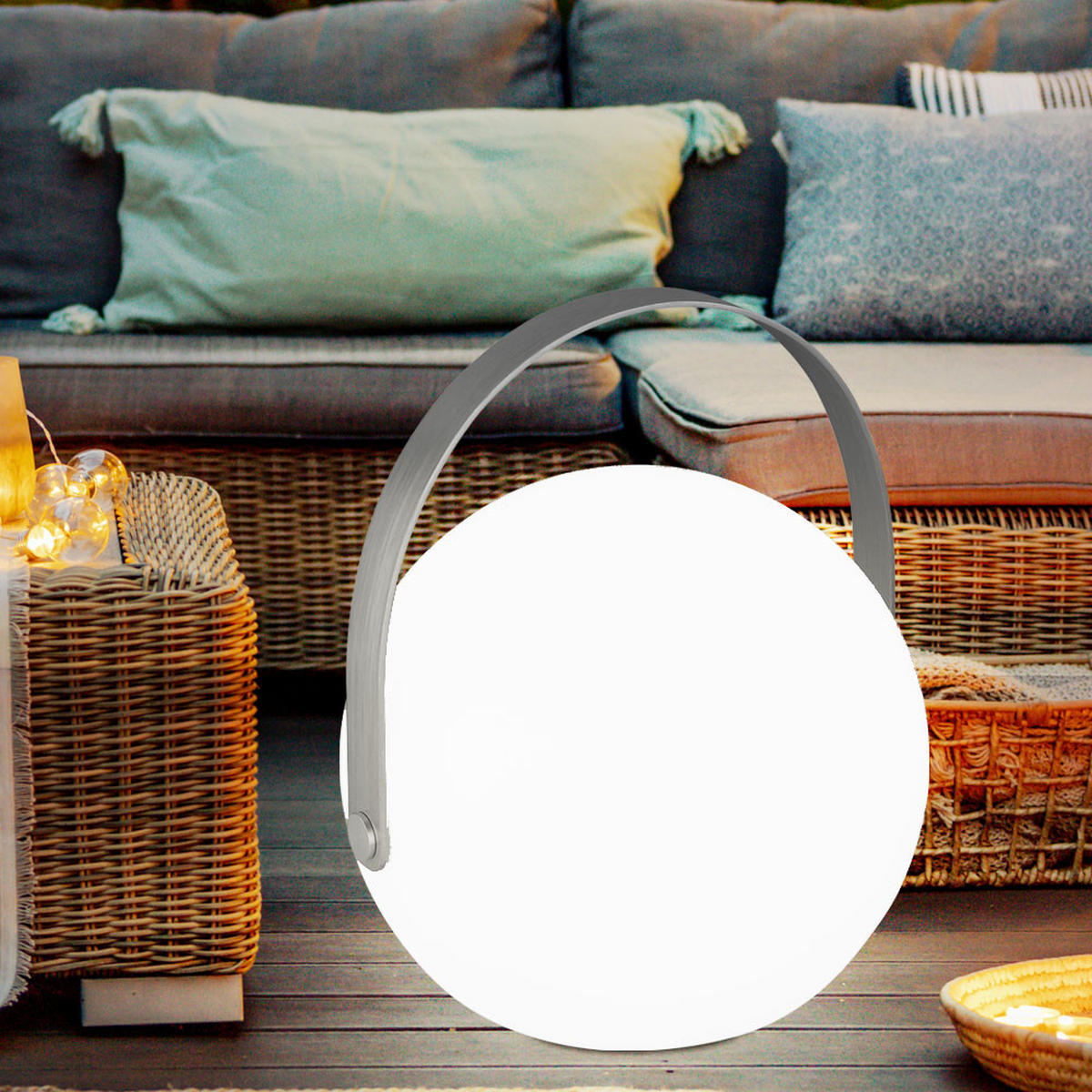 LED AUSSENLEUCHTE Kugel Weiß - Weiß, Metall (18.9/18.9/21cm) - Globo Lighting