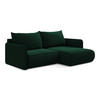 ECKSOFA mit Schlaffunktion Samt Stoff Grün - Dunkelgrün/Schwarz, Kunststoff/Textil (207/148cm) - Makamii