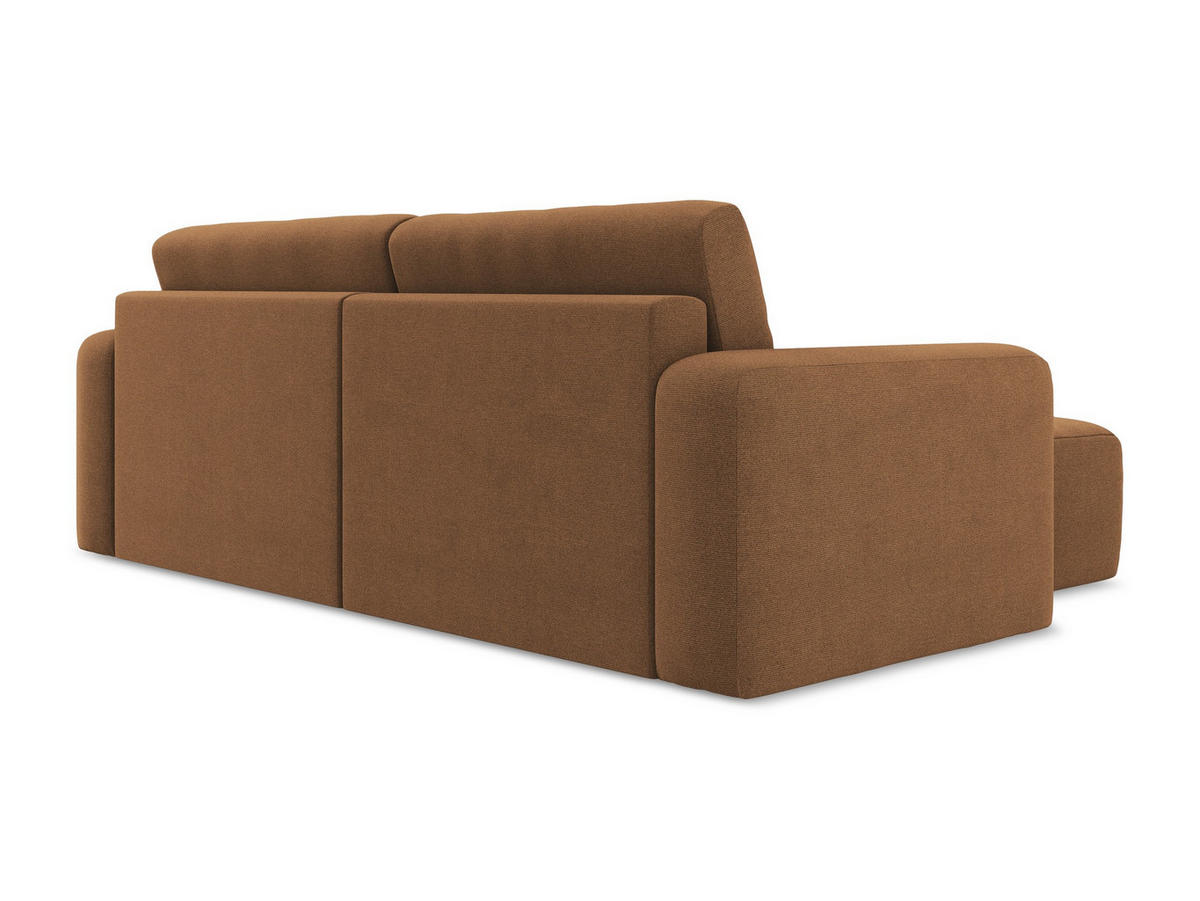 ECKSOFA mit Schlaffunktion links Strukturstoff Stoff Orange - Beige/Terra cotta, Kunststoff/Textil (149/244cm) - Makamii