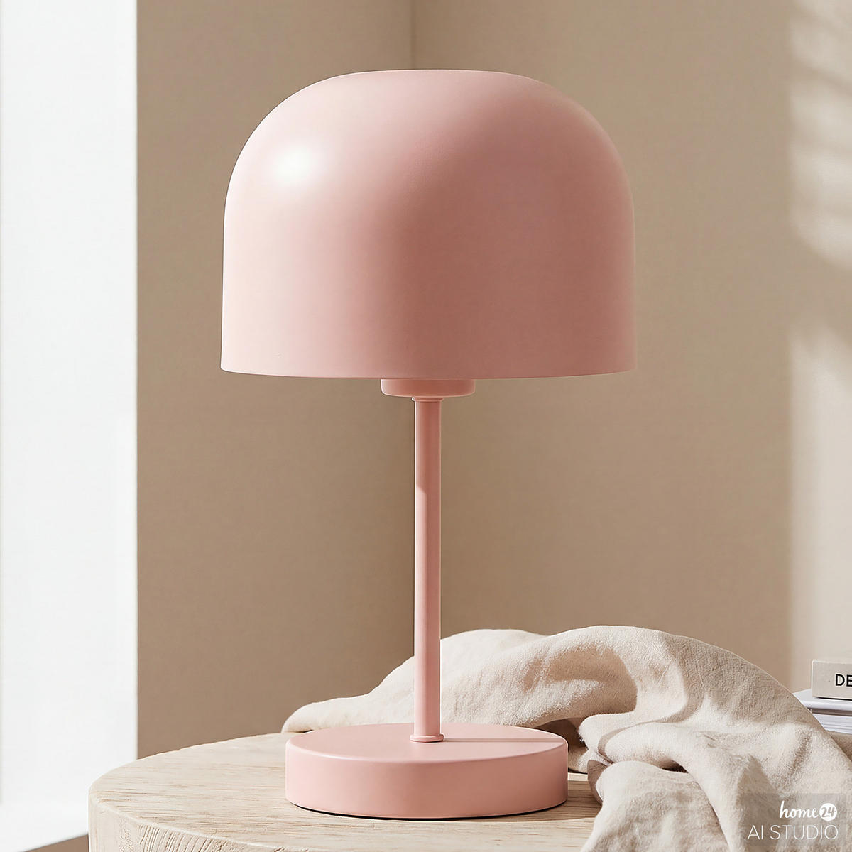 AKKU-TISCHLEUCHTE - Eisen / Kunststoff - Dimmbar - Rosa, Metall (13/13/25cm) - home24