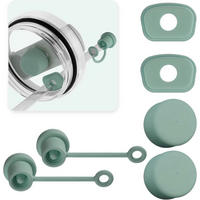 STROHHALM Zubehör 6-teiliges Set Grün - Grün, Kunststoff (1.5/6.5/1.5cm)