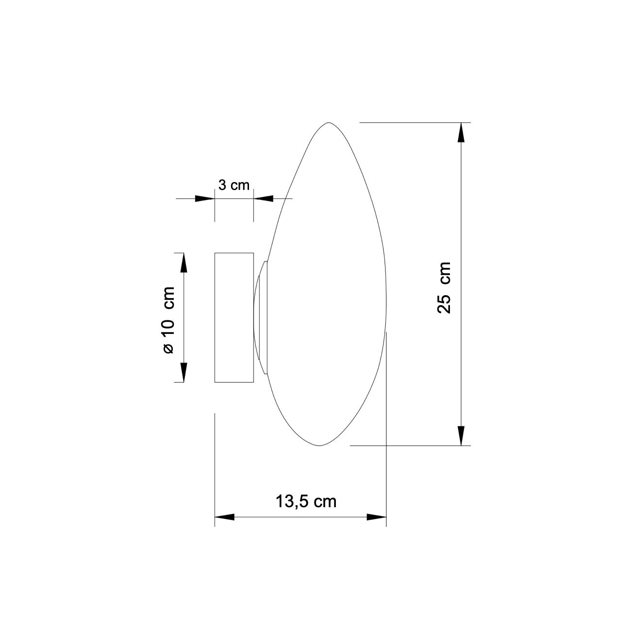 WANDLEUCHTE Veglia, Weiß, 25cm - Weiß, Glas (13/25/25cm) - KOSILUM