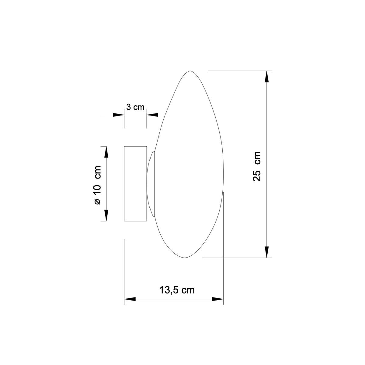 WANDLEUCHTE Veglia, Weiß, 25cm - Weiß, Glas (13/25/25cm) - KOSILUM
