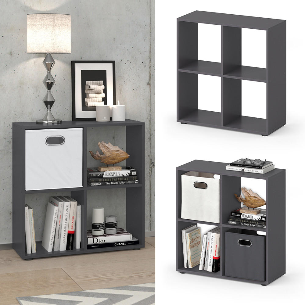 RAUMTEILER Tetra Grau 72.6 x 72 cm - Grau, Holzwerkstoff (72.6/72/29cm) - Vicco