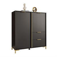 KOMMODE LARETTO 2D2S anthrazit - Schwarz, Holzwerkstoff (103/117.4/40cm) - Lookway