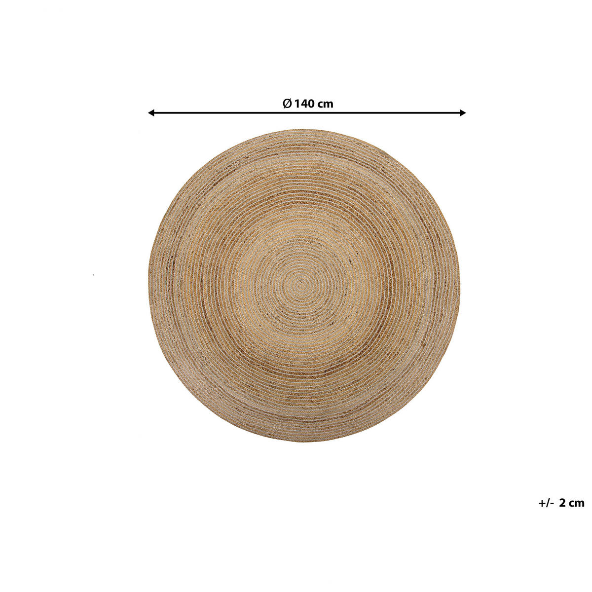 TEPPICH geflochten Akbelen 140/140 cm - Beige, Naturmaterialen (140/140cm) - Beliani