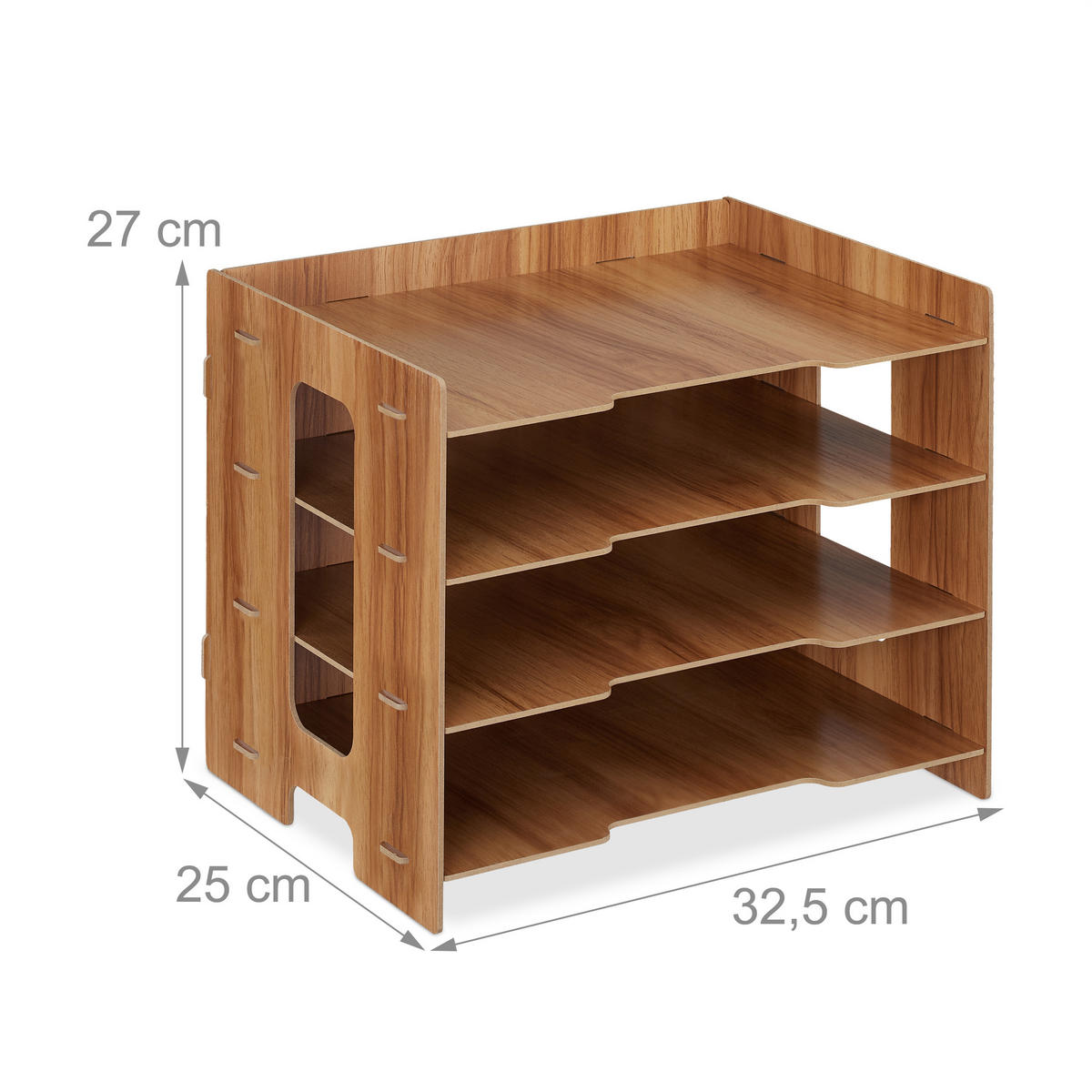 BRIEFABLAGE - Dunkelbraun, Holzwerkstoff (32.5/27/25cm) - Relaxdays