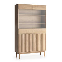 VITRINE Santarco 2T Eiche Cremona 106/183/37 cm –mit 2-türigen Glastüren - Eichefarben, Holz/Holzwerkstoff (106/183/37cm) - AX Living